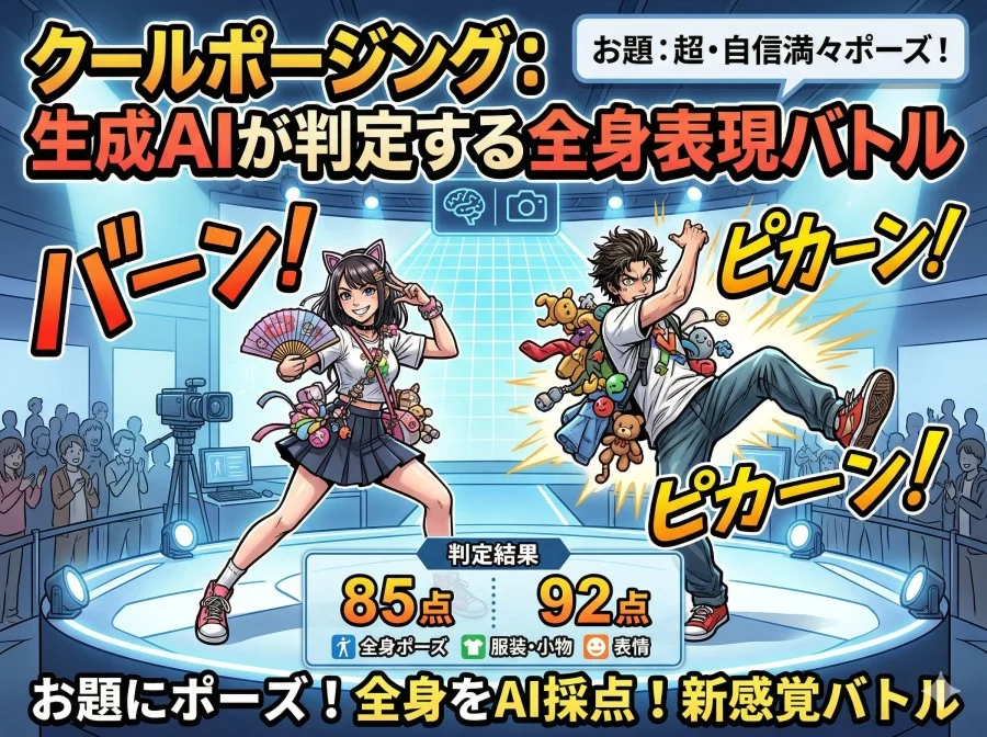 クールポージング：生成AIが判定する全身表現バトル